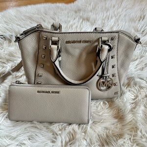Michael Kors studded crossbody and matching wallet